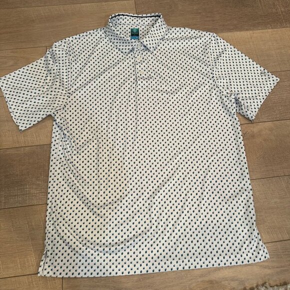 PRO TOUR COOL PLAY MENS GOLF SHIRT LARGE DRI FIT POLO ACORNS - Picture 1 of 7